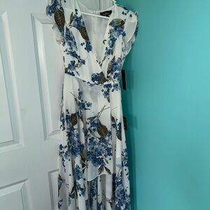 Lulu's Blue and White Floral Maxi Dress